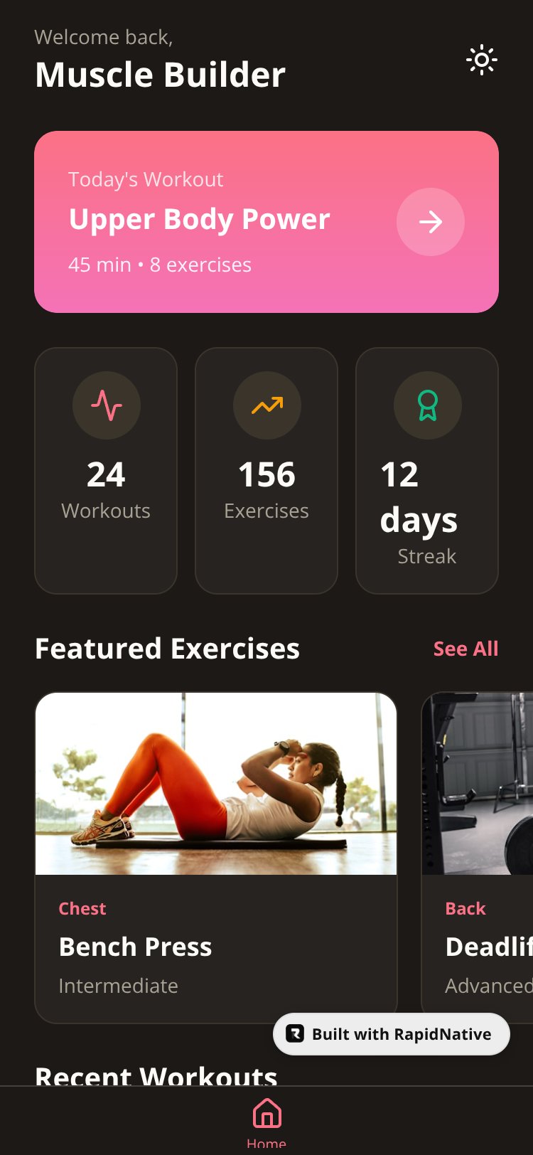 MuscleForge Pro screen 1