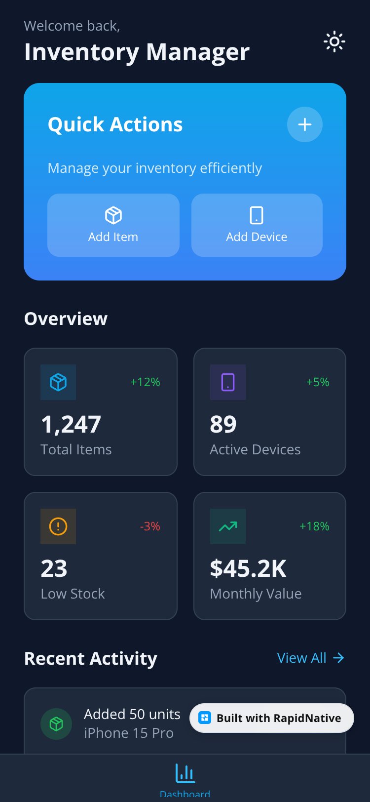 TechTracker screen 1