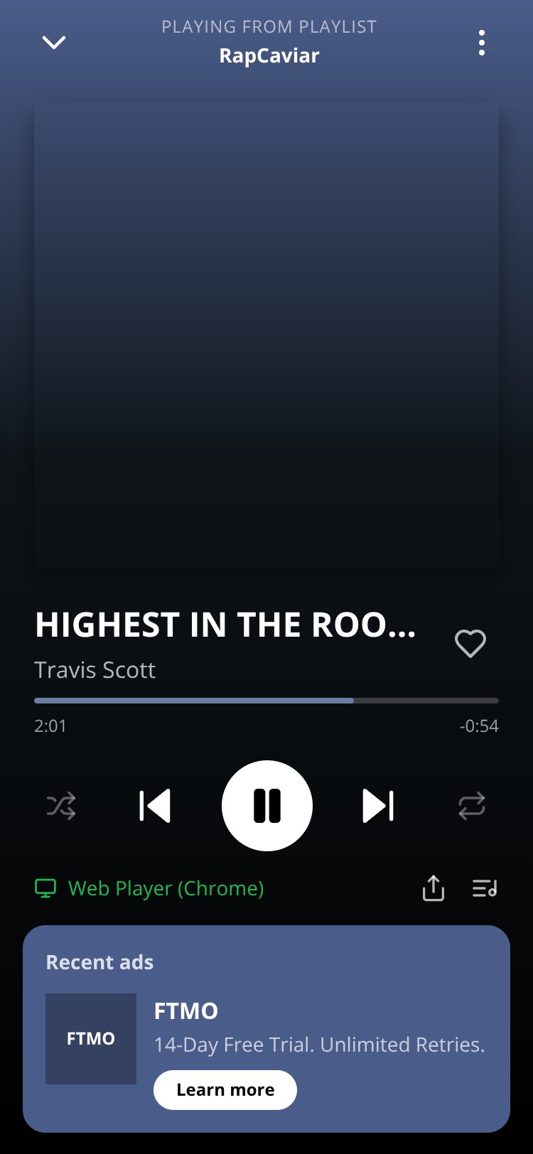 Spotify Now Playing screen 1