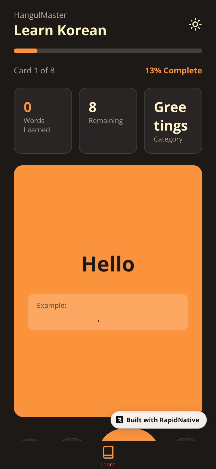 HangulMaster screen 1