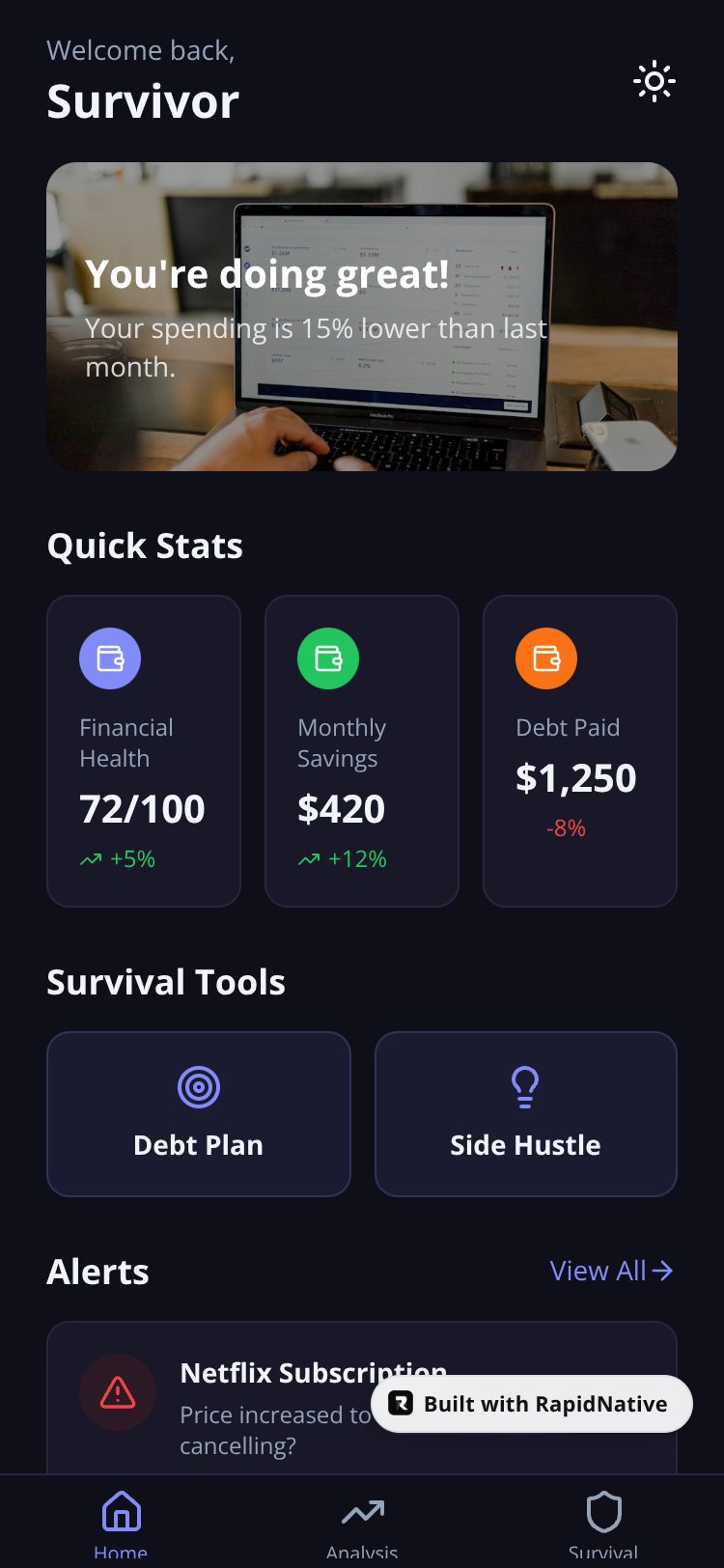 FinanceSurvivor screen 3