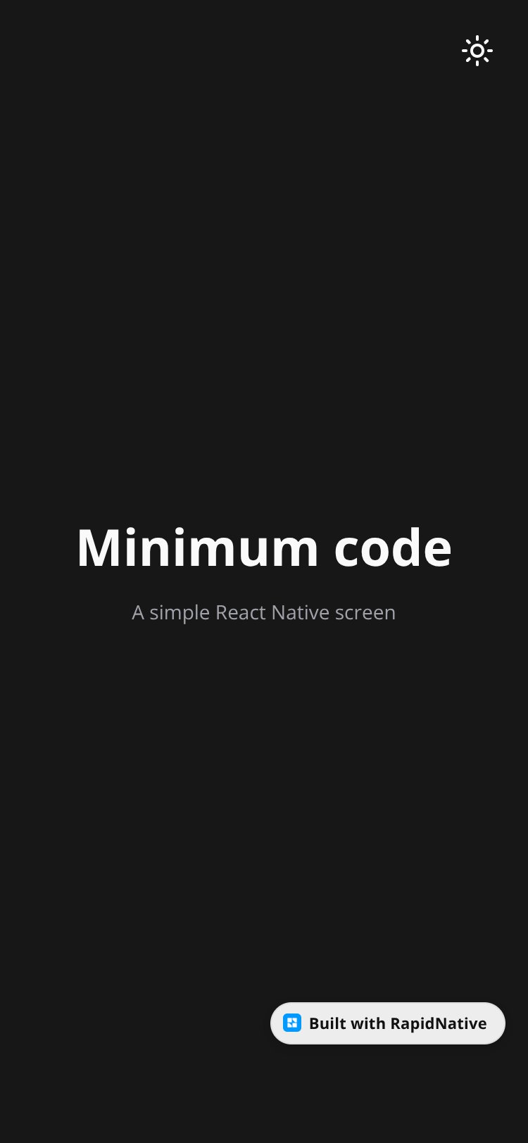 Minimum Code screen 1