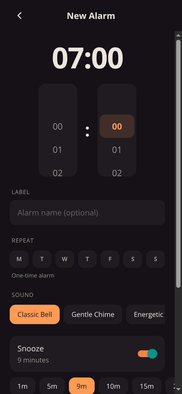 Alarm Clock screen 3