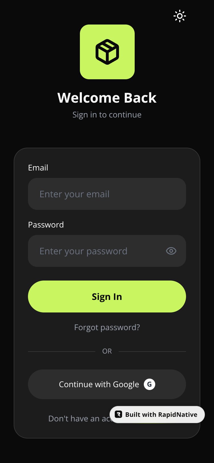 Barcode Auth screen 1