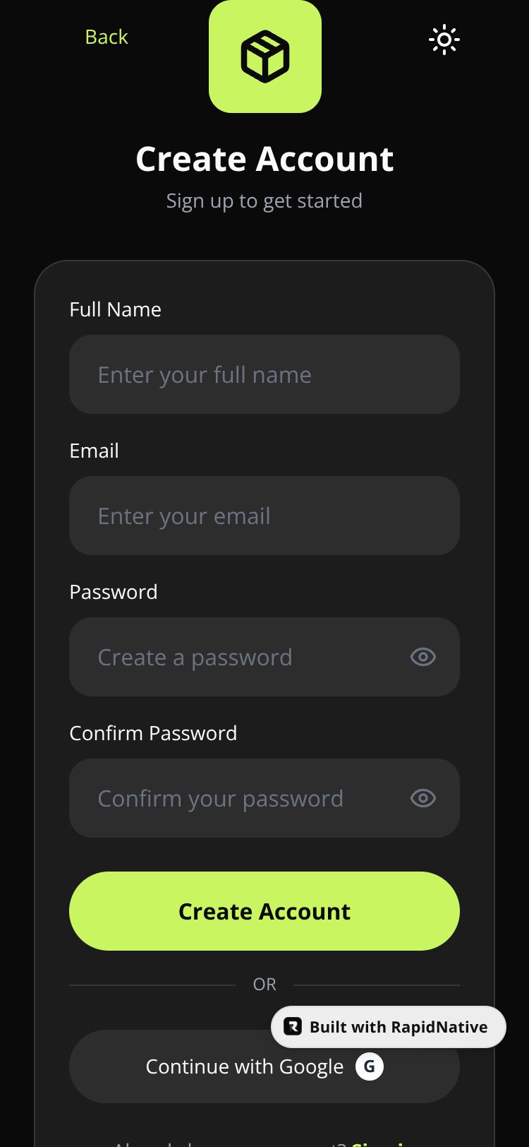 Barcode Auth screen 2