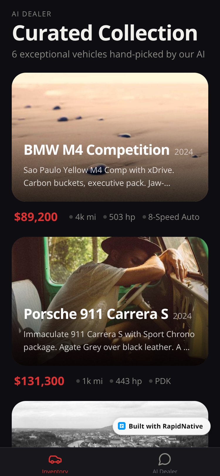 AI Dealer screen 2
