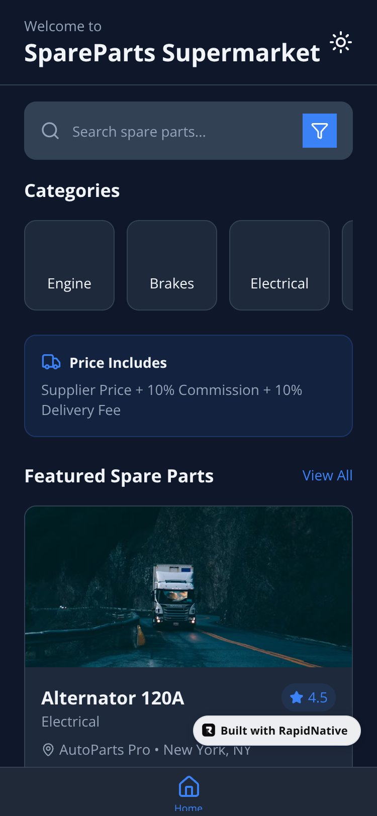 Spare Parts Supermarket screen 1