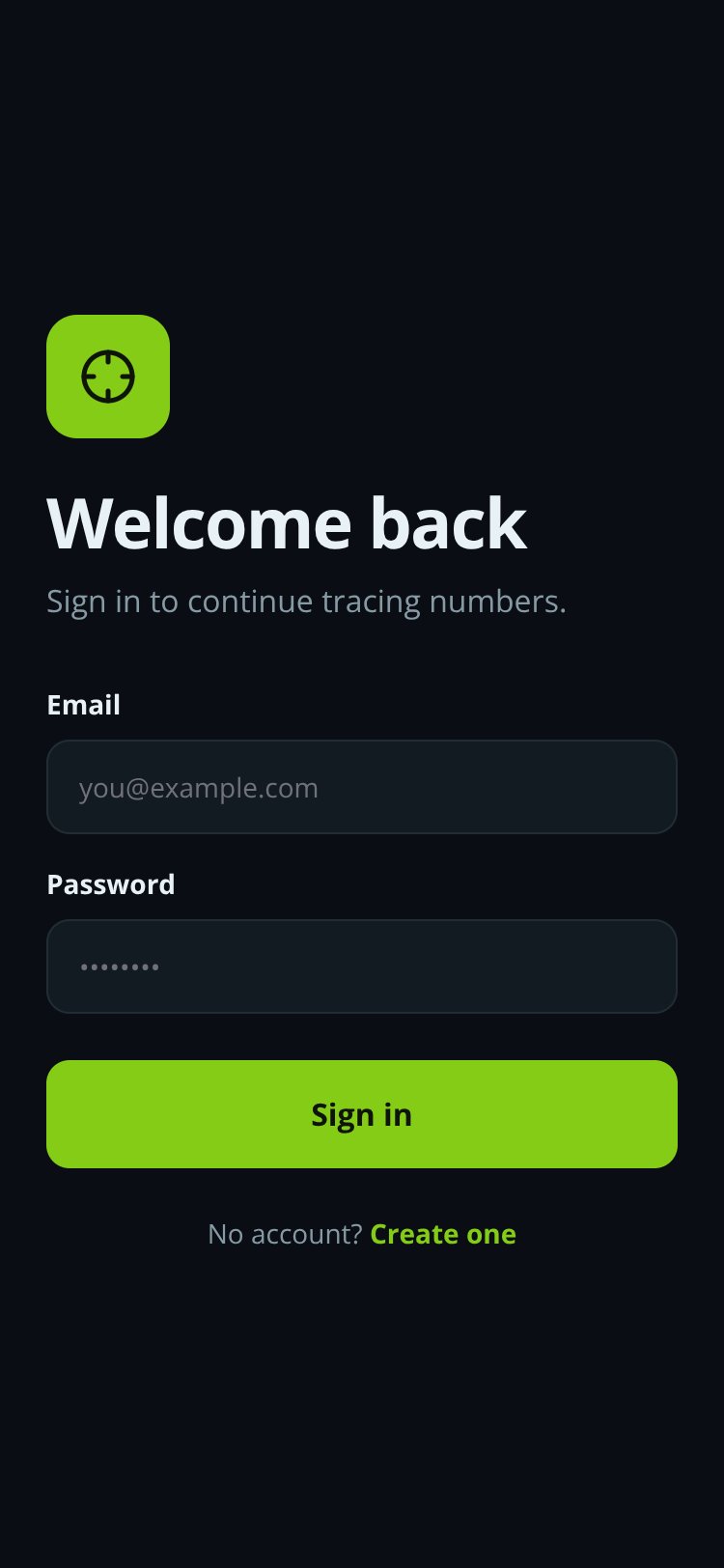Number Tracer screen 1