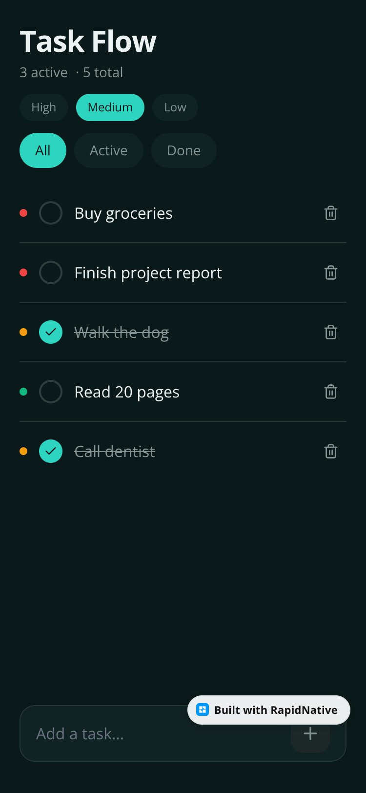 Task Flow screen 1