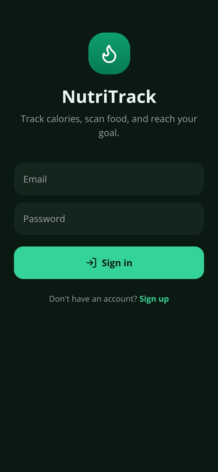 NutriTrack screen 1