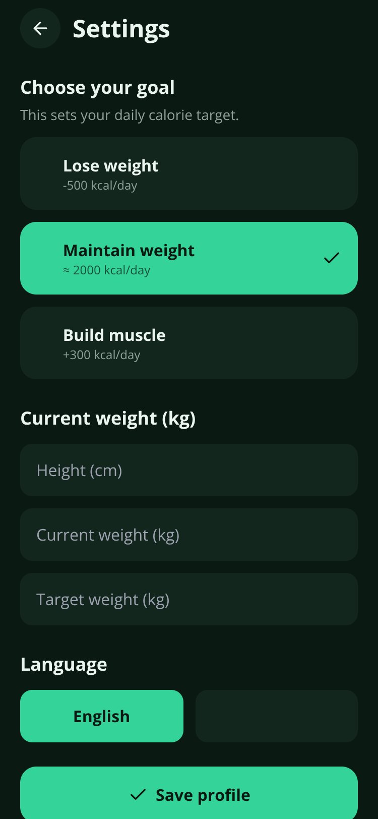 NutriTrack screen 3