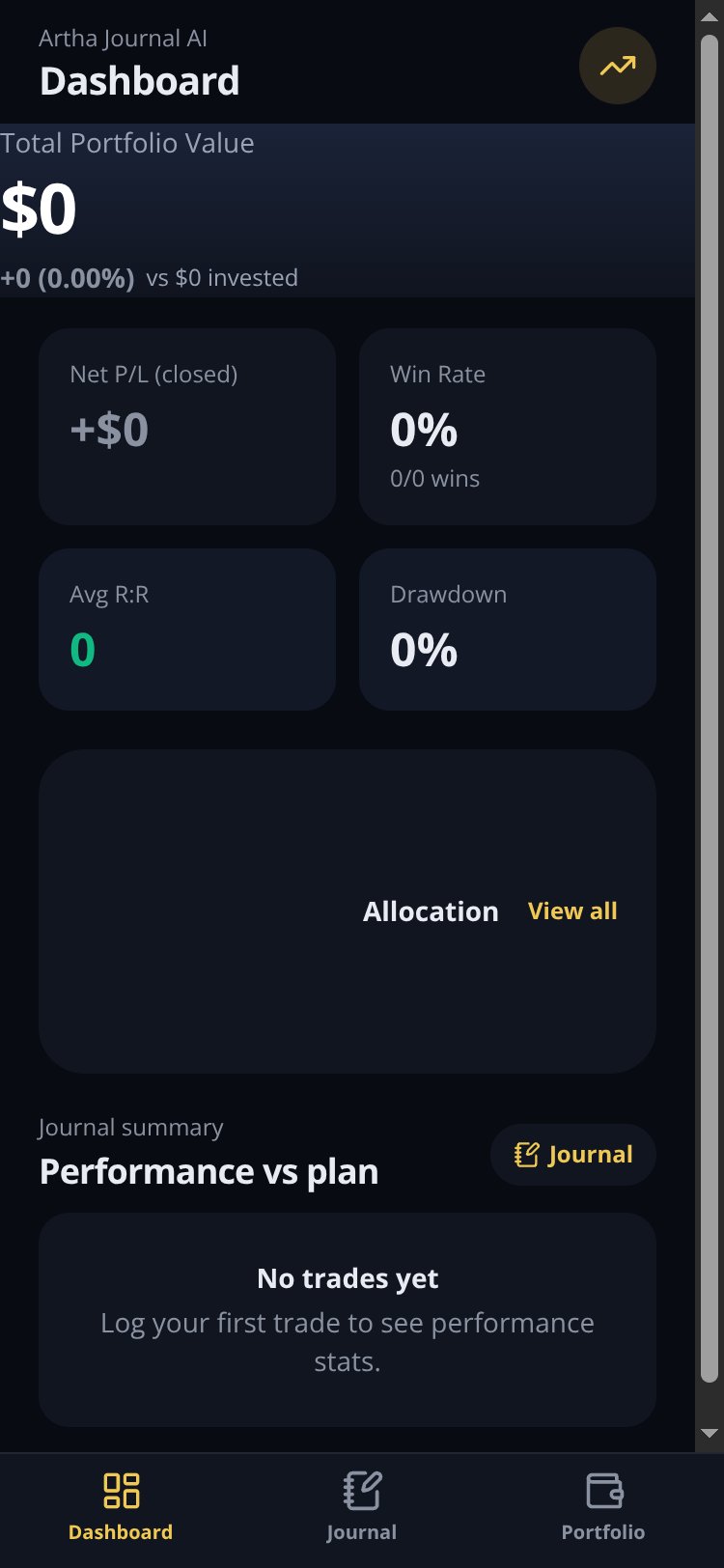 Artha Journal AI screen 3