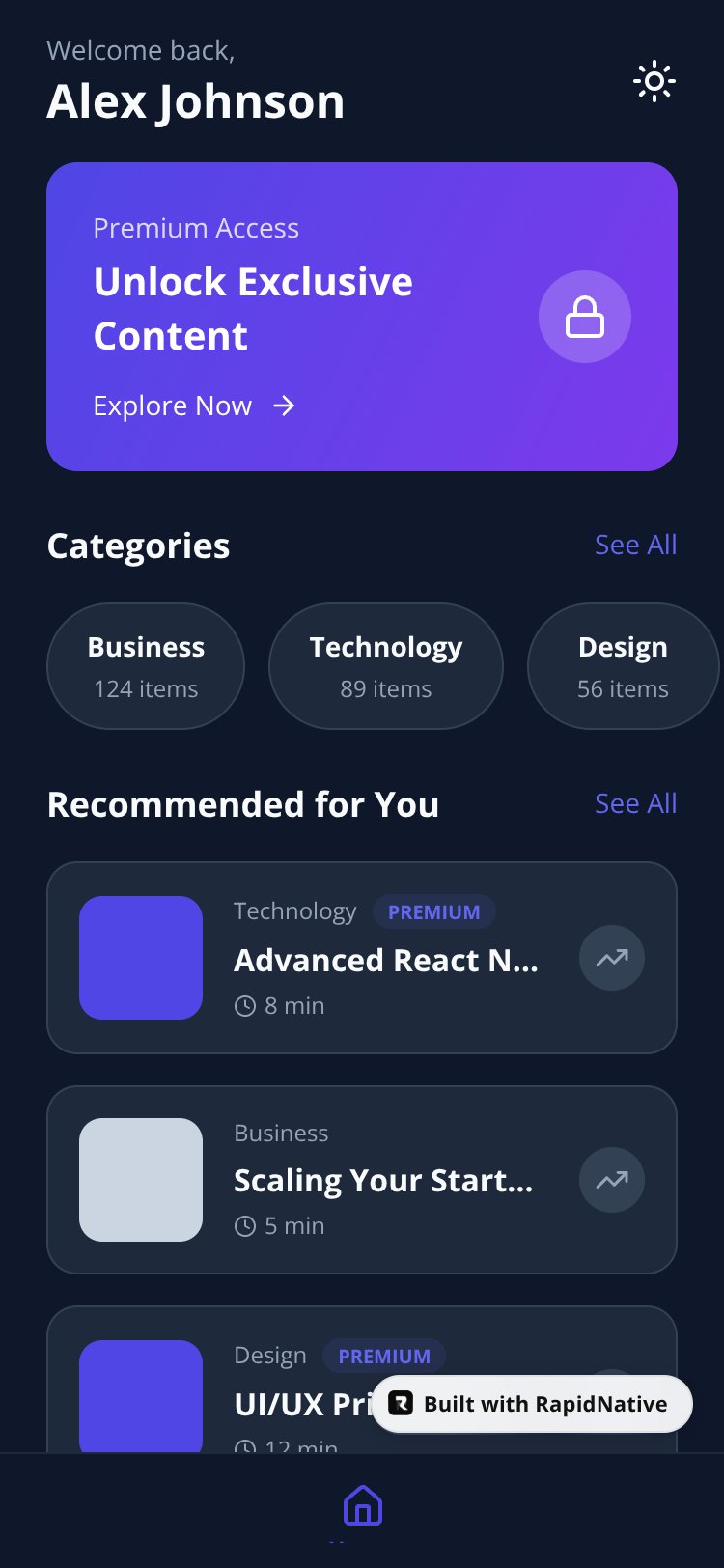FitTrack screen 1