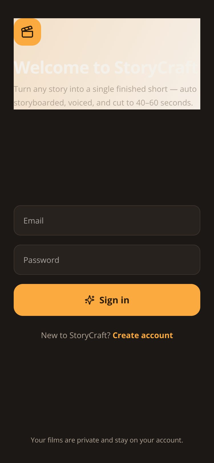 StoryCraft screen 1