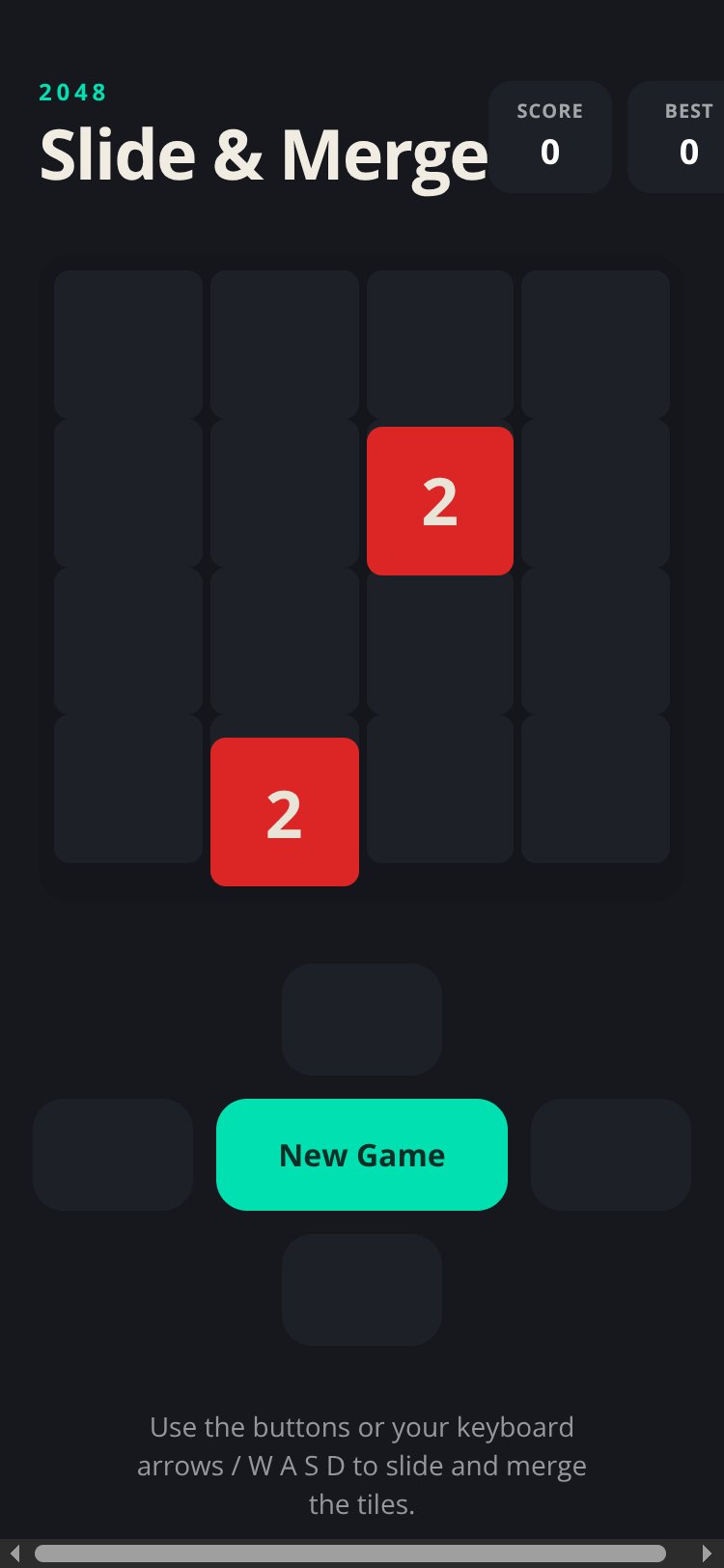 Merge 2048 screen 1