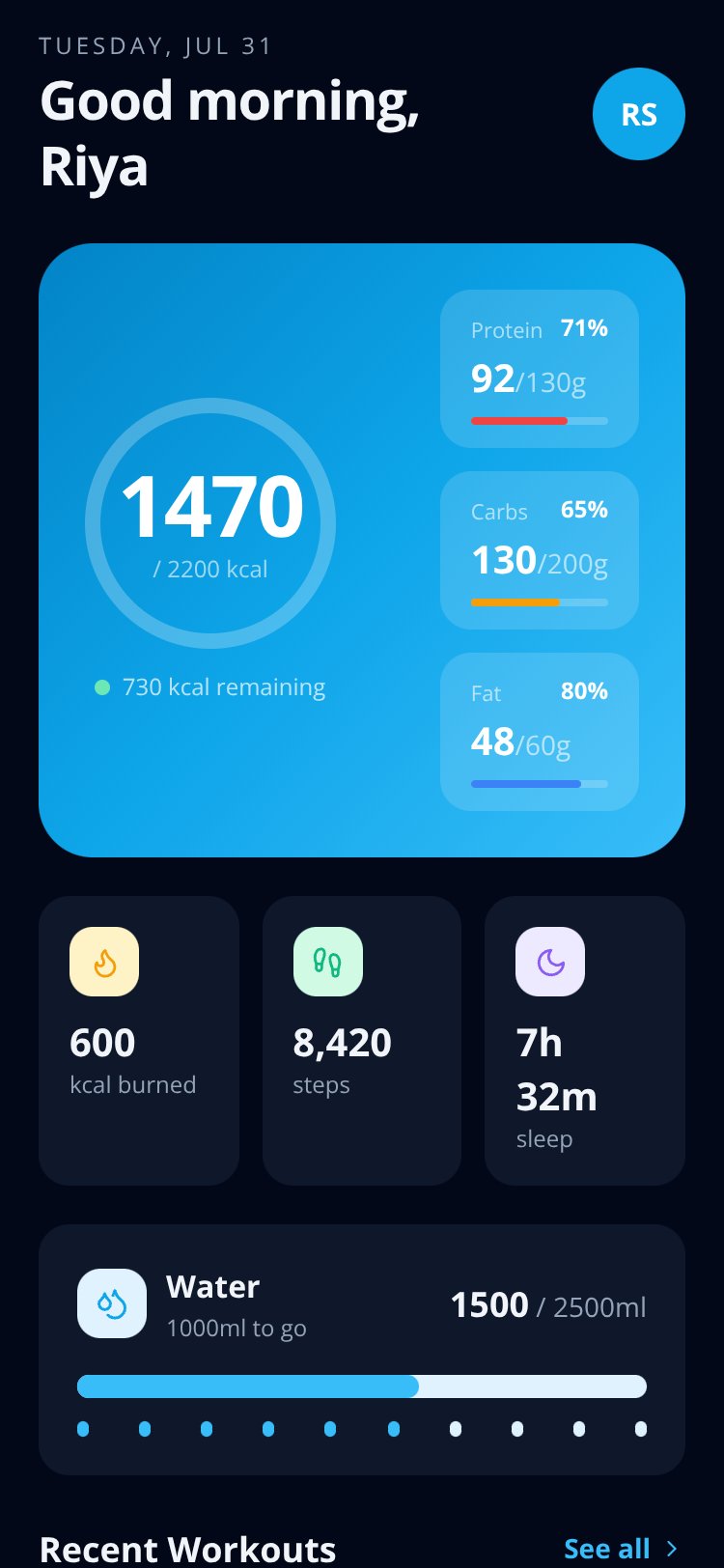 FitFuel screen 1