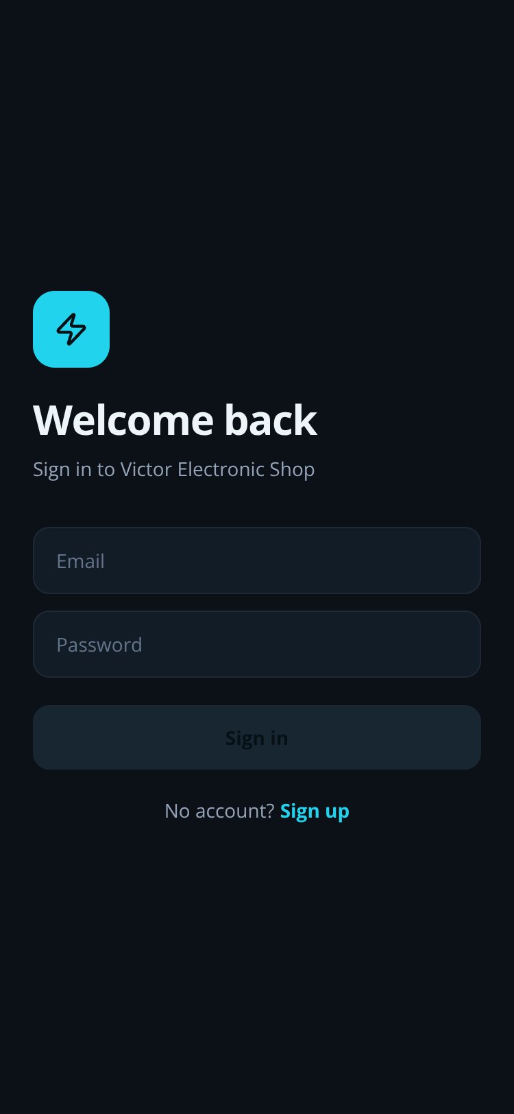 Victor Electronic Shop screen 1