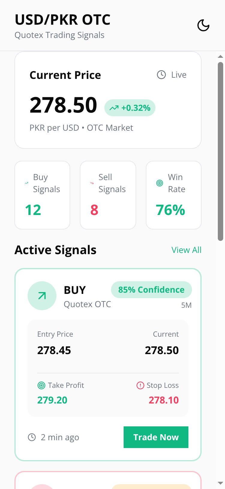 Quotex OTC Signal Pro Copy screen 1