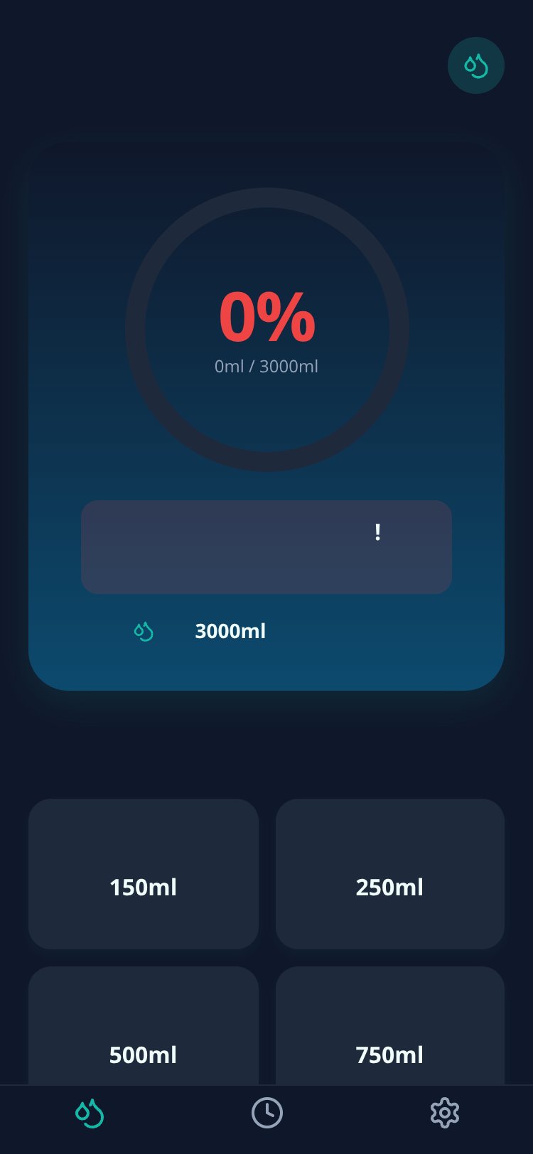 Hydration Reminder screen 1