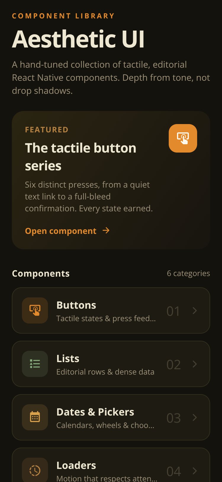 Aesthetic UI screen 1
