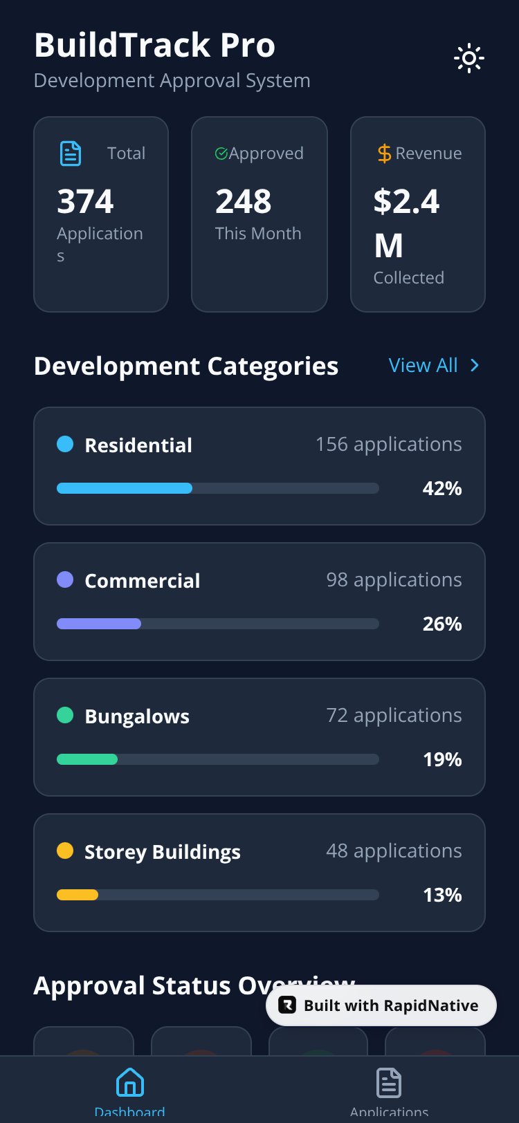 BuildTrack Pro screen 1
