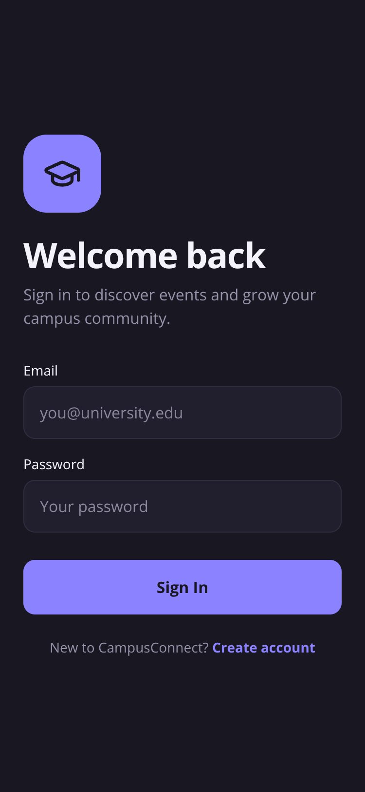 CampusConnect screen 1