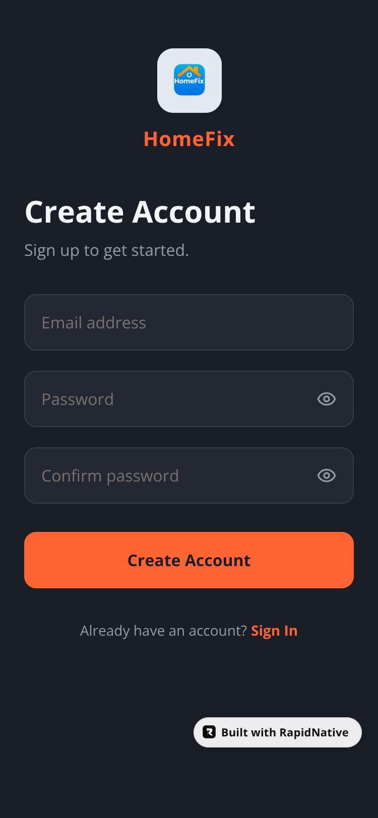 HomeFix screen 2
