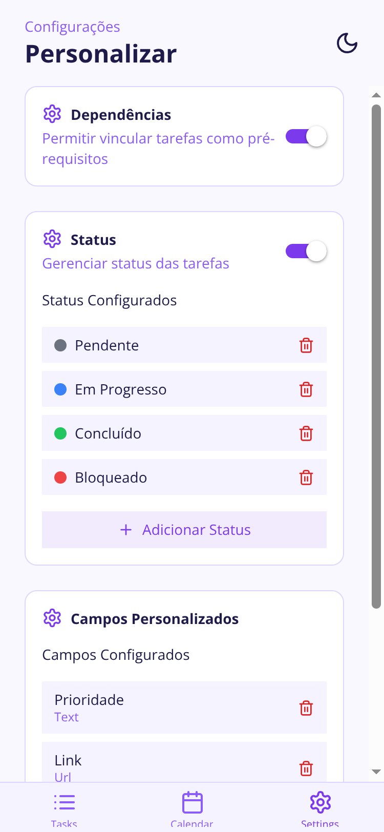 TaskTracker screen 1