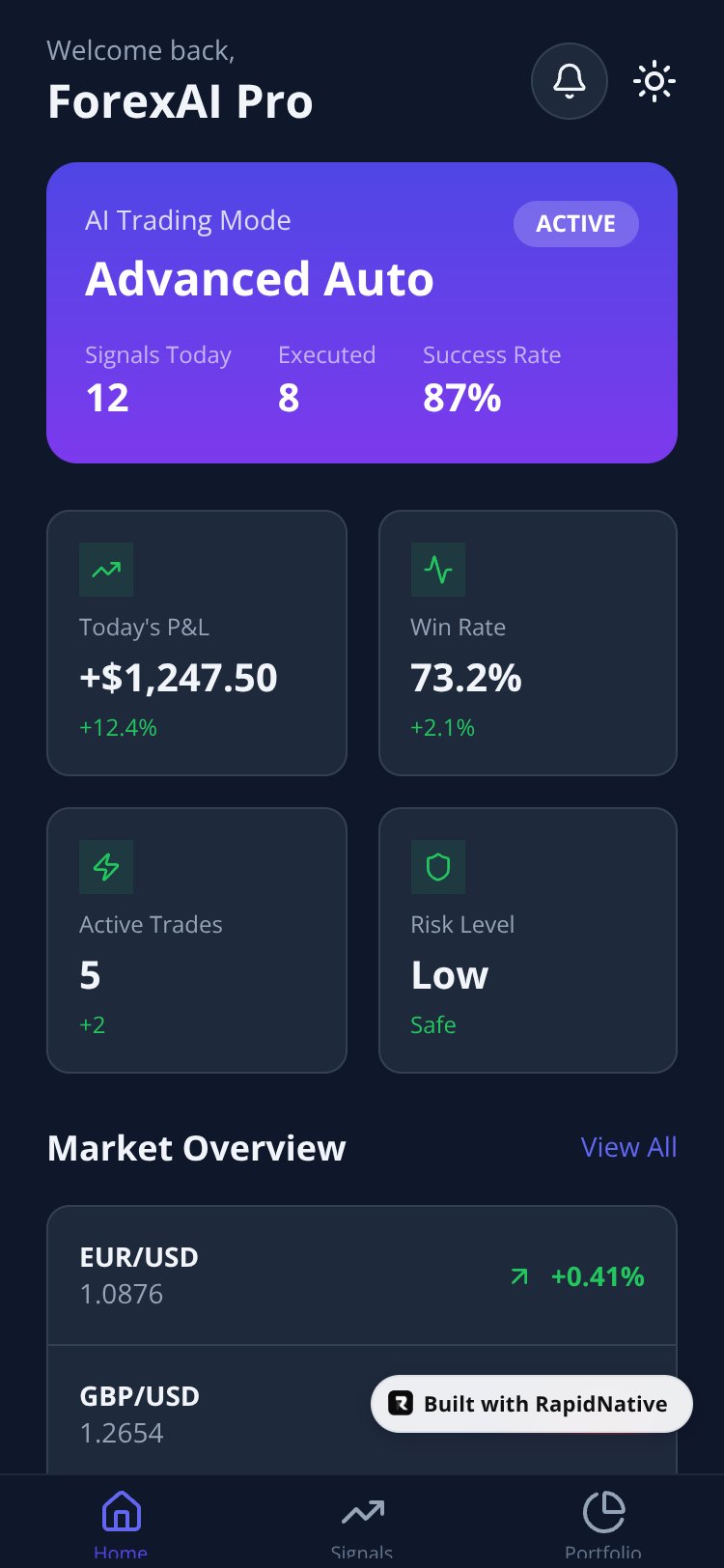 ForexAI Pro screen 1