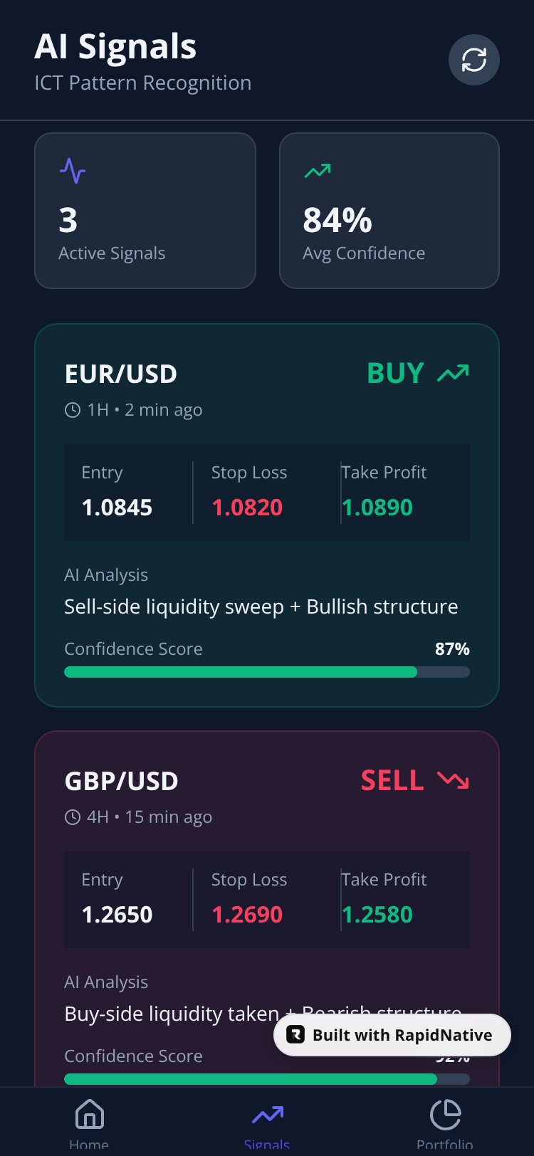 ForexAI Pro screen 2