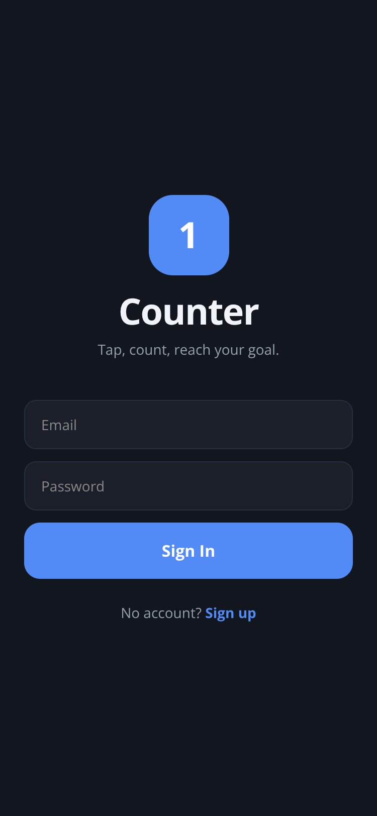 Tap Counter screen 1
