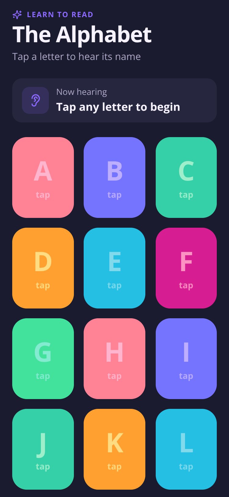 Alphabet Sounds screen 1