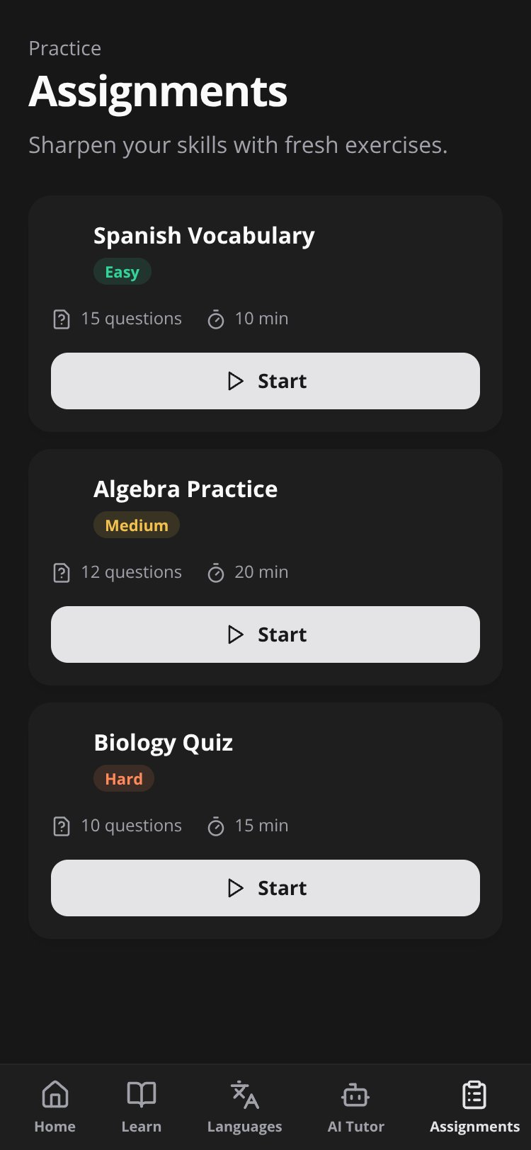 RapidNative App screen 1