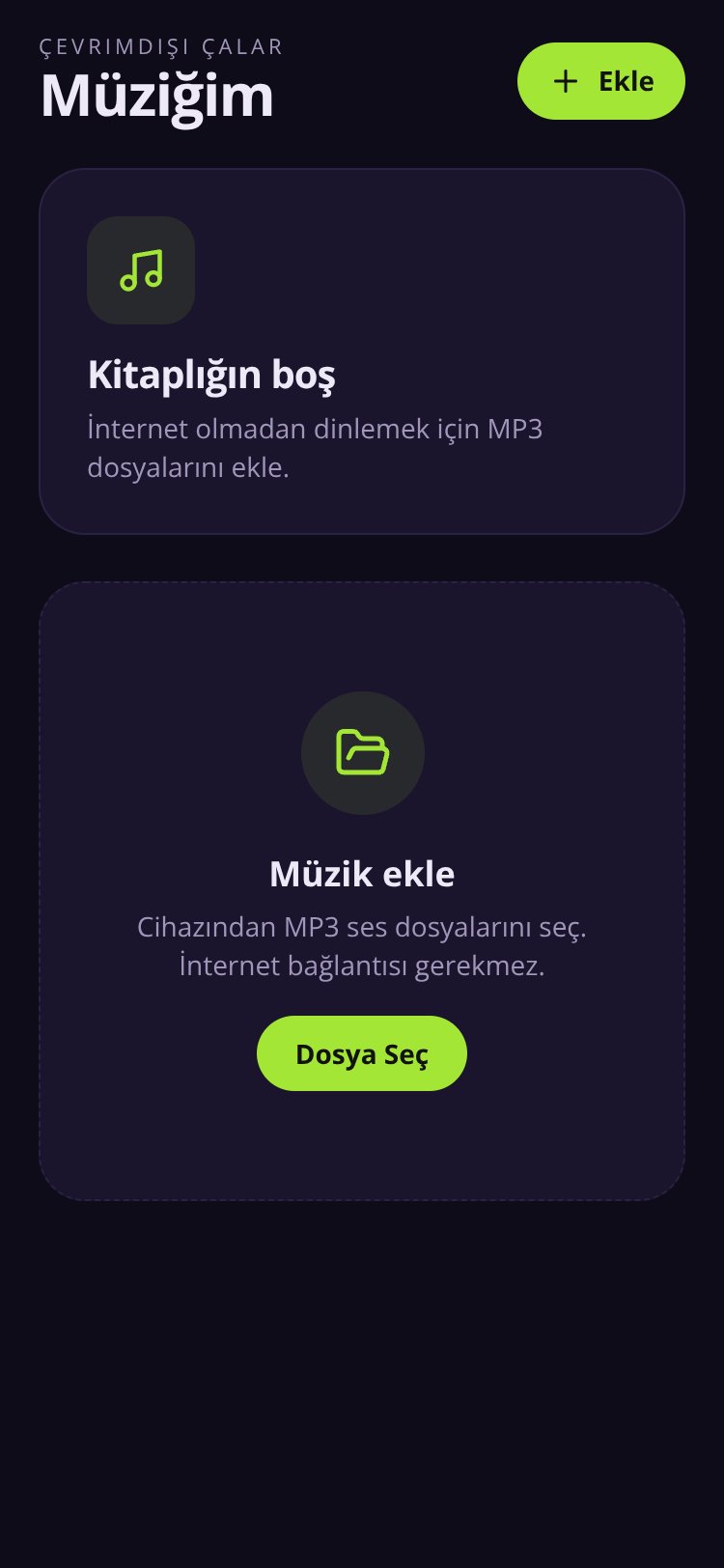 Offline Müzik screen 1