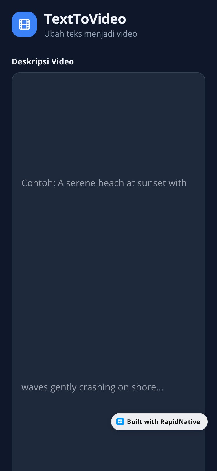 TextToVideo screen 1