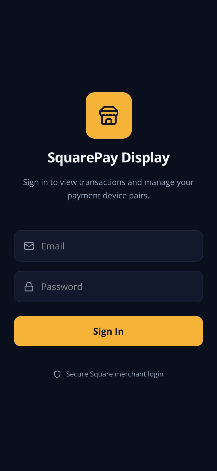 SquarePay Display screen 2