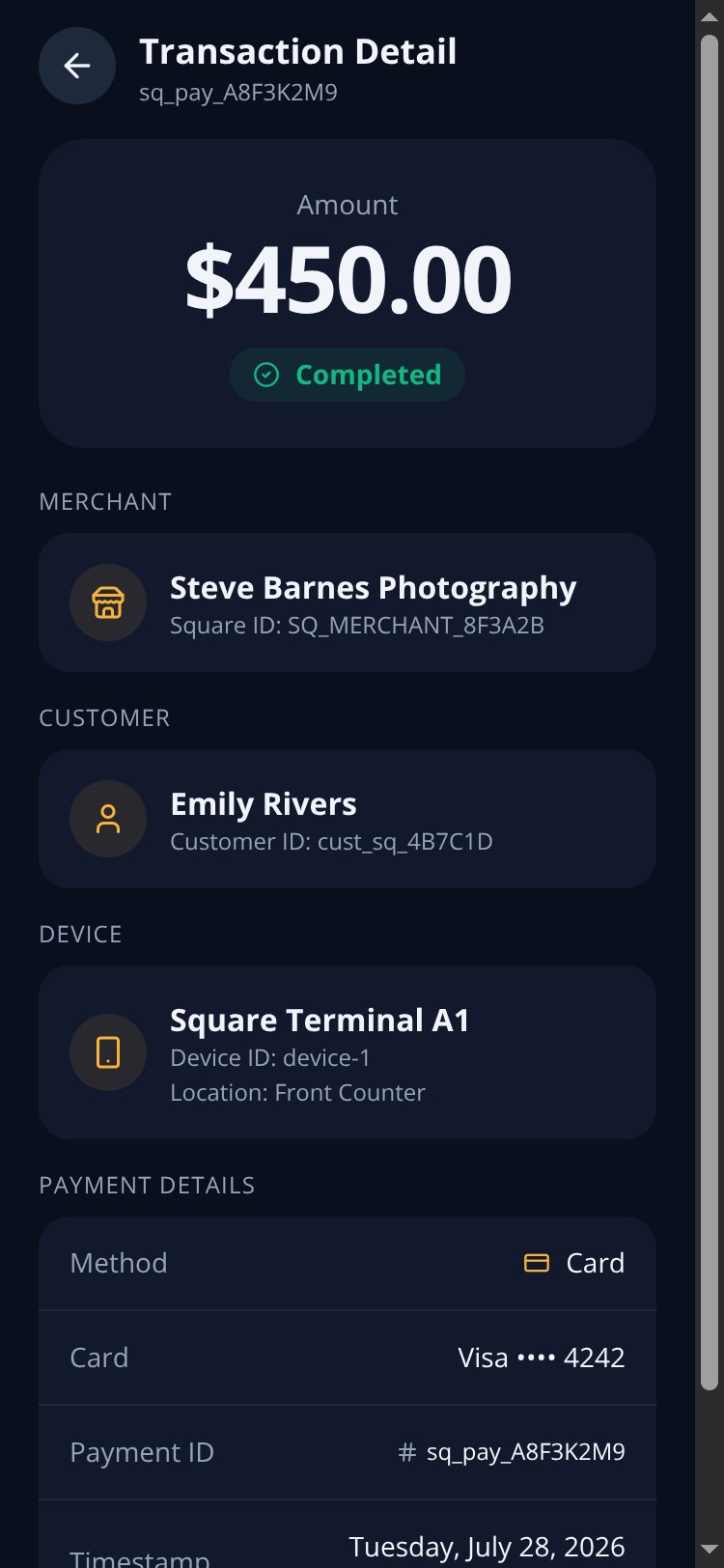 SquarePay Display screen 3