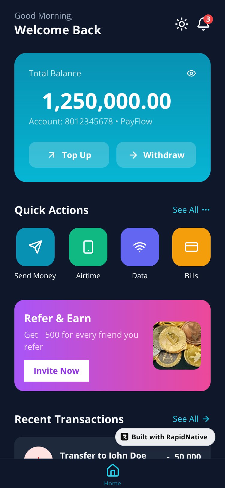 PayFlow screen 1