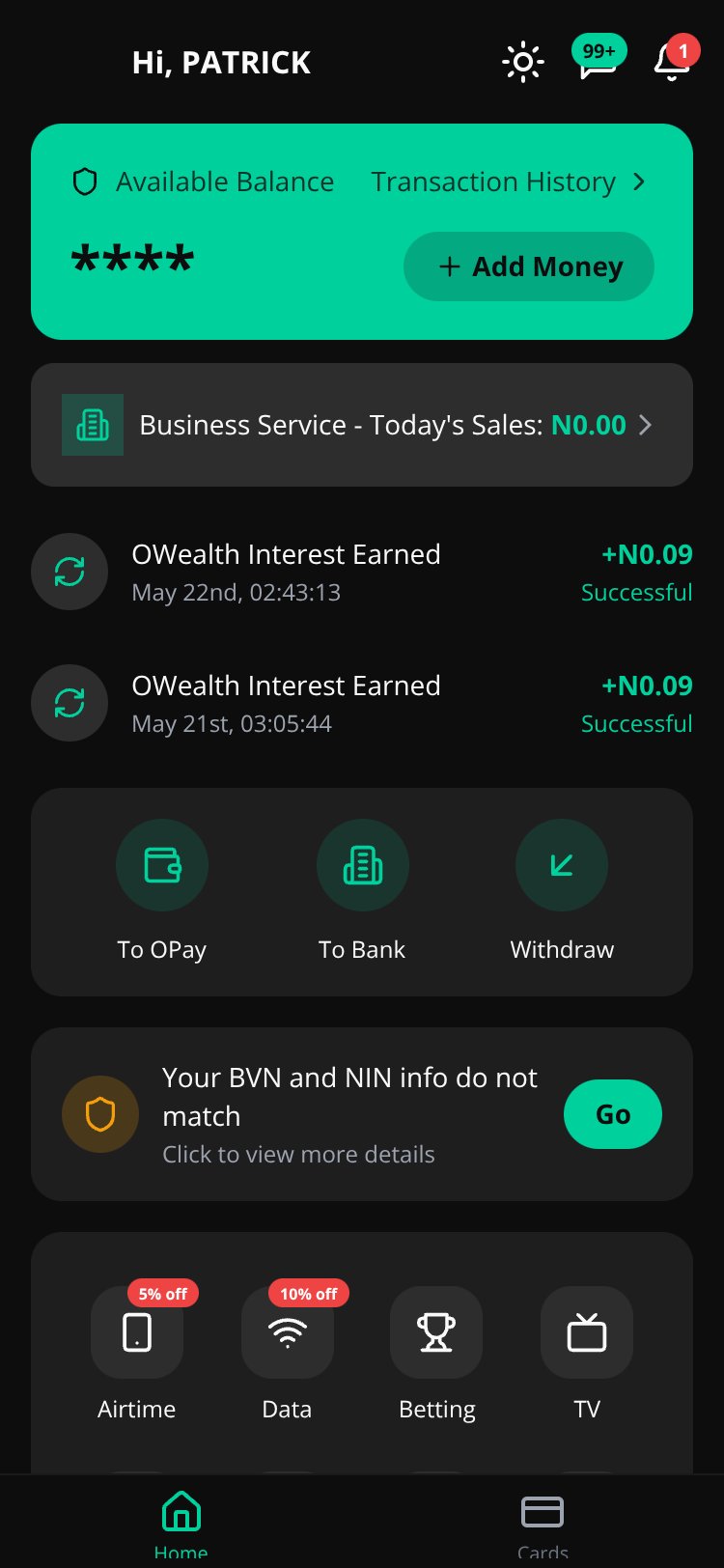 OPay Clone Copy screen 1