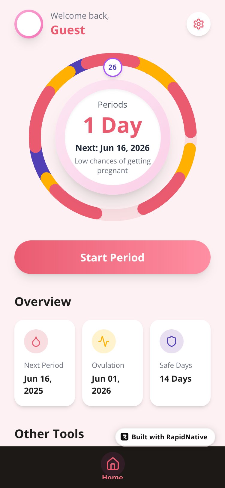 FemTrack screen 1