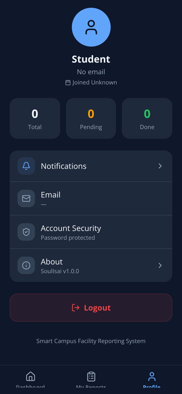 Smart Campus Report screen 1