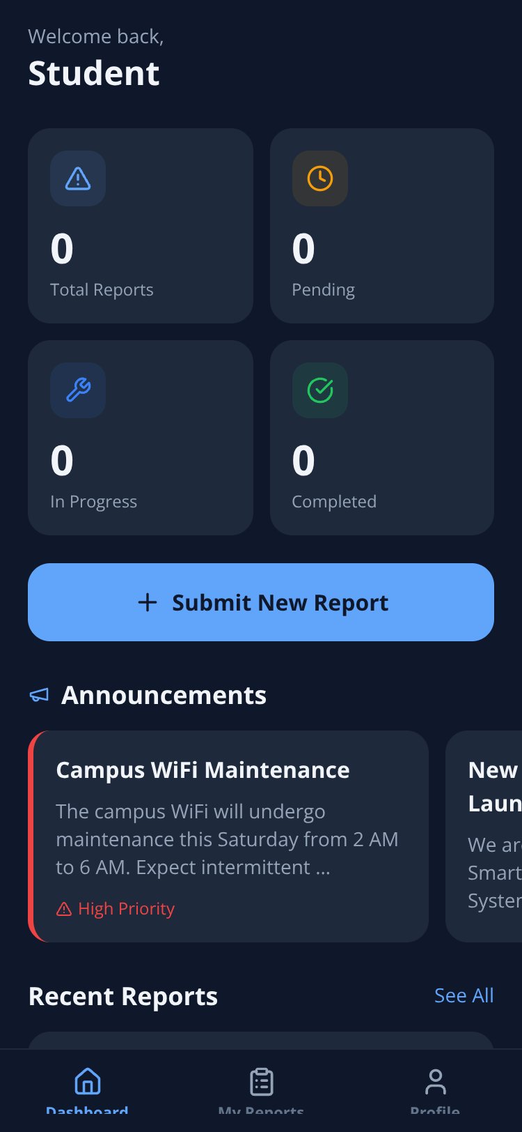 Smart Campus Report screen 2