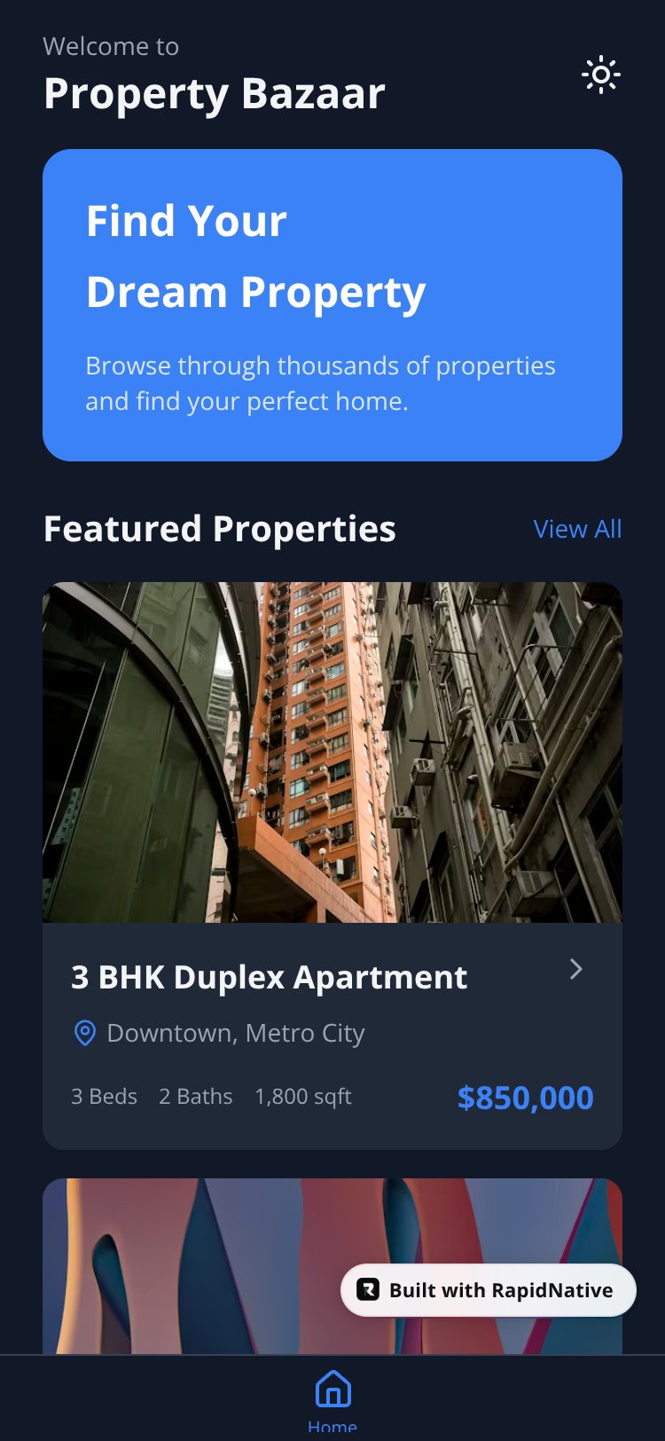 Property Bazaar screen 1