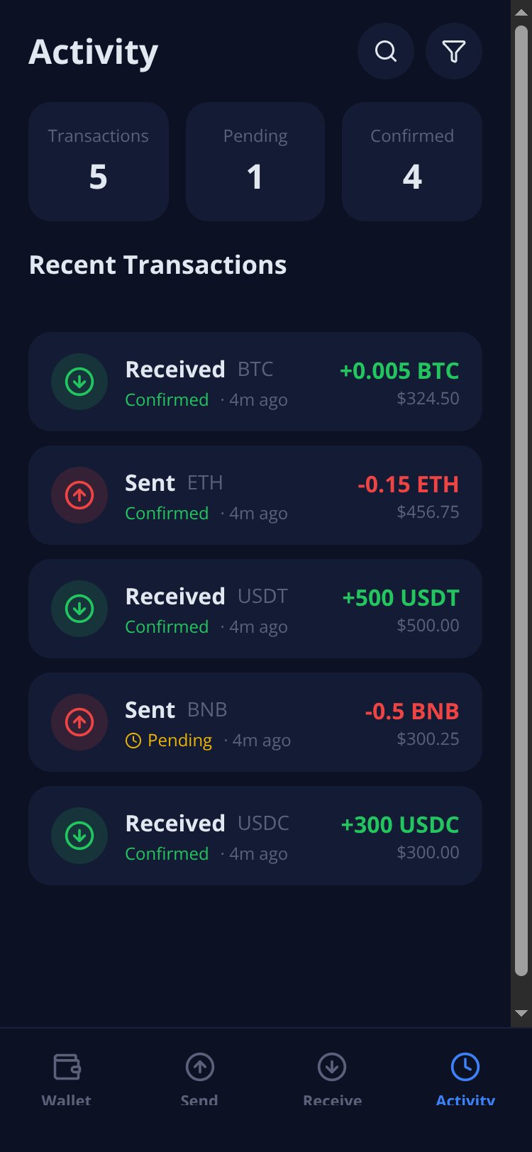 CryptoVault screen 1