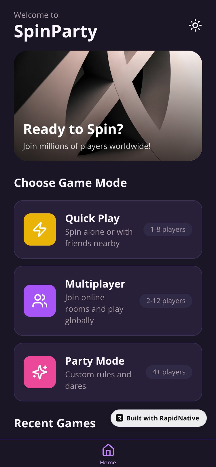SpinParty screen 1