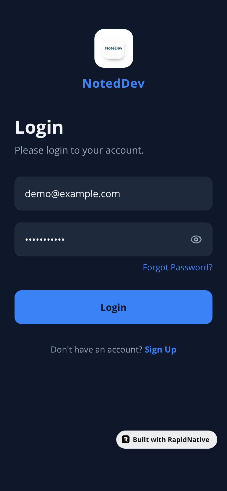 NotedDev screen 1