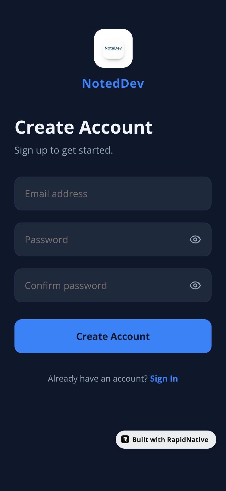 NotedDev screen 2