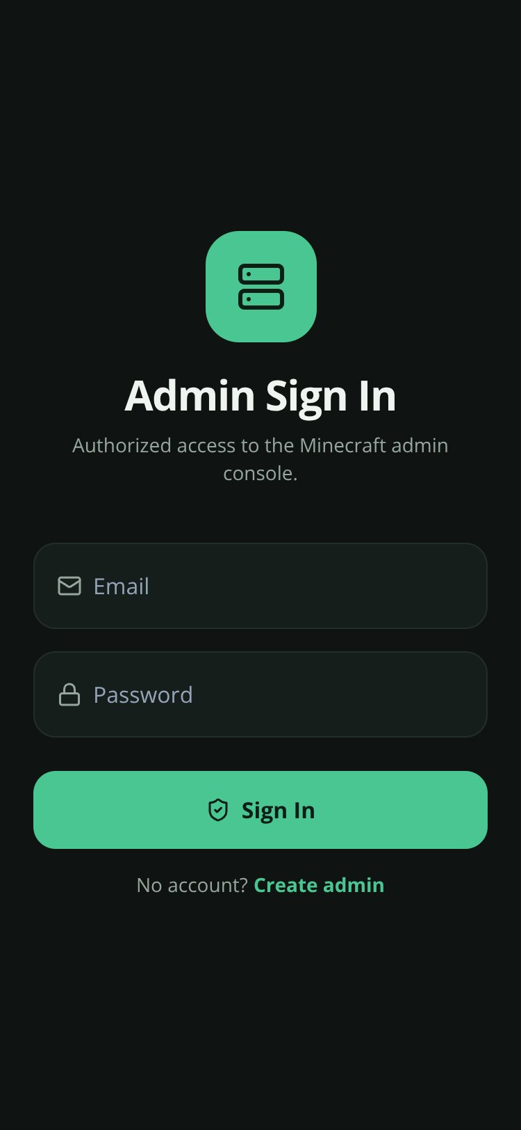 SCAdmin Console screen 1