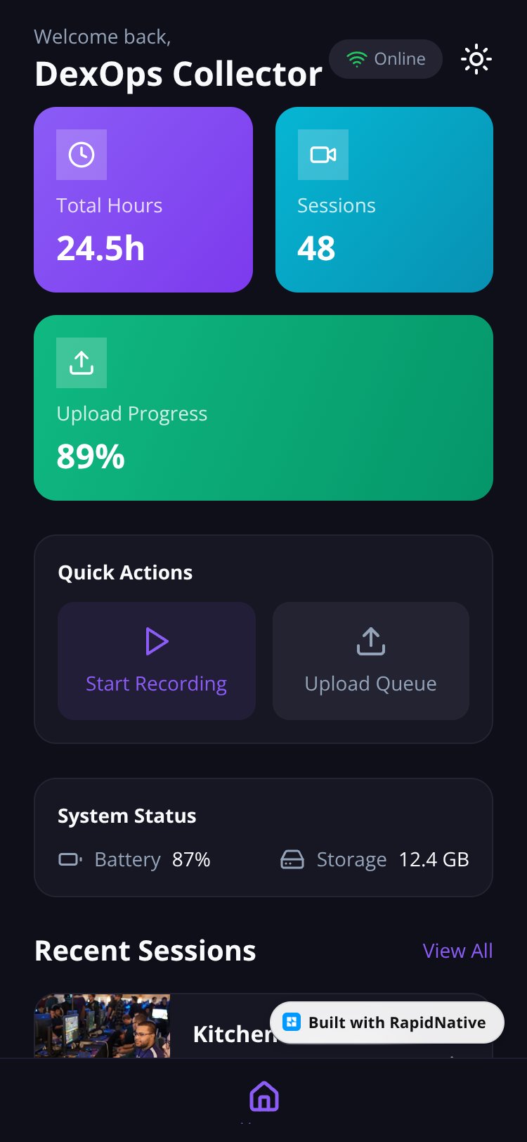 DexOps Collector screen 1