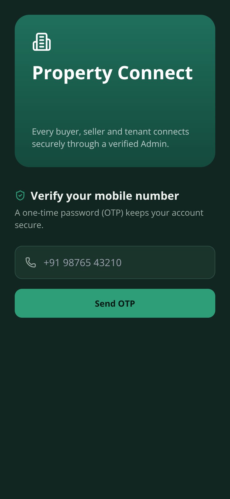 Property Connect screen 1